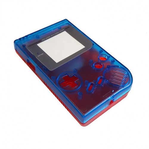Gameboy shell - Clear Blue & Red