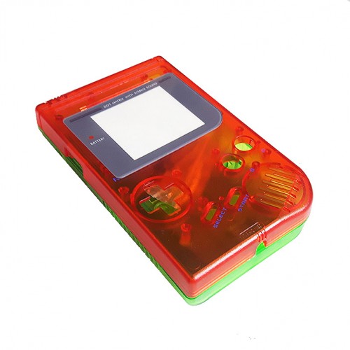 Gameboy shell - Clear Red & Green